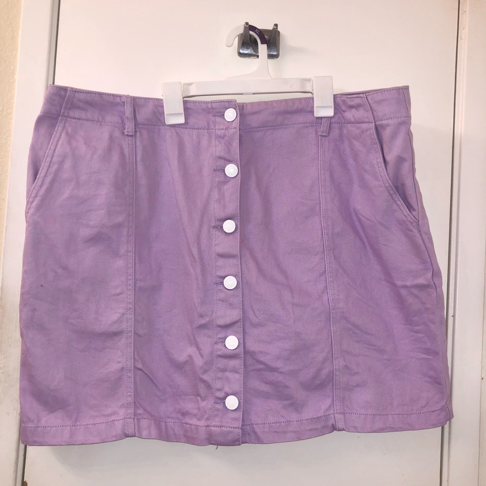 High waisted denim miniskirt